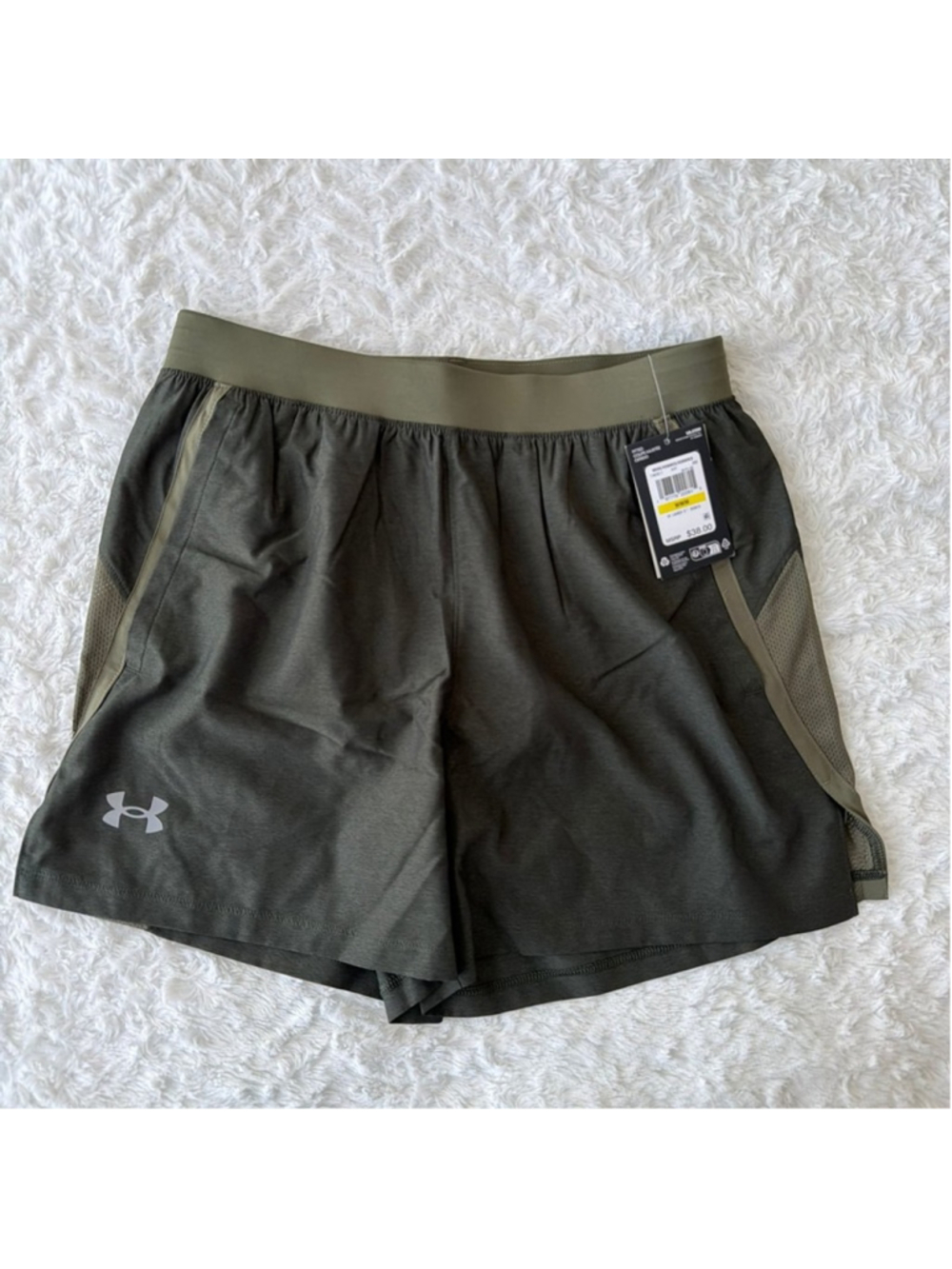 Under Armour Men's Launch Run 5" Shorts in Olive Green - Picture 2 of 2